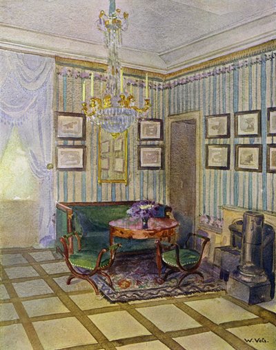 Living Room in Castle Stutensee, near Karlsruhe, Decorated in Classic Style, about 1800 by Unbekannt Unbekannt